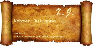 Kehrer Julianna névjegykártya